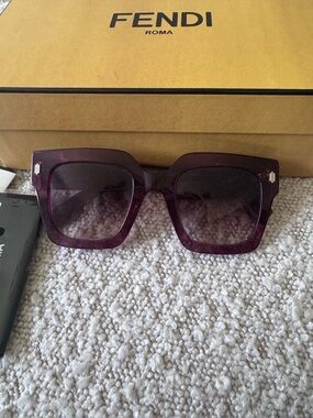 Authentic Fendi Women's Purple Square Sunglasses